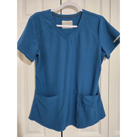 Skechers medium women's teal scrub top - Picture 1 of 7
